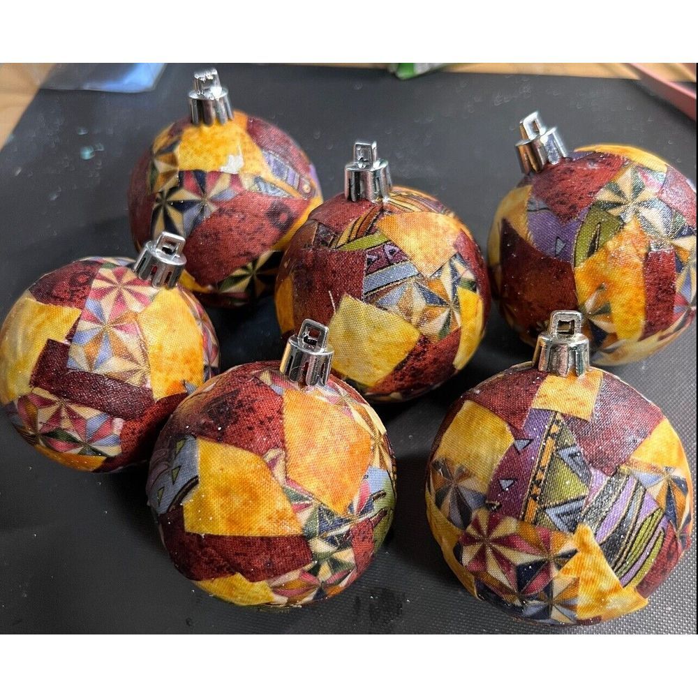 Unique, Beautifully Hand Decorated Christmas Ornaments, Set of 6